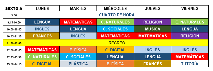 horario sexto A