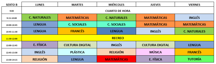 horario sexto B
